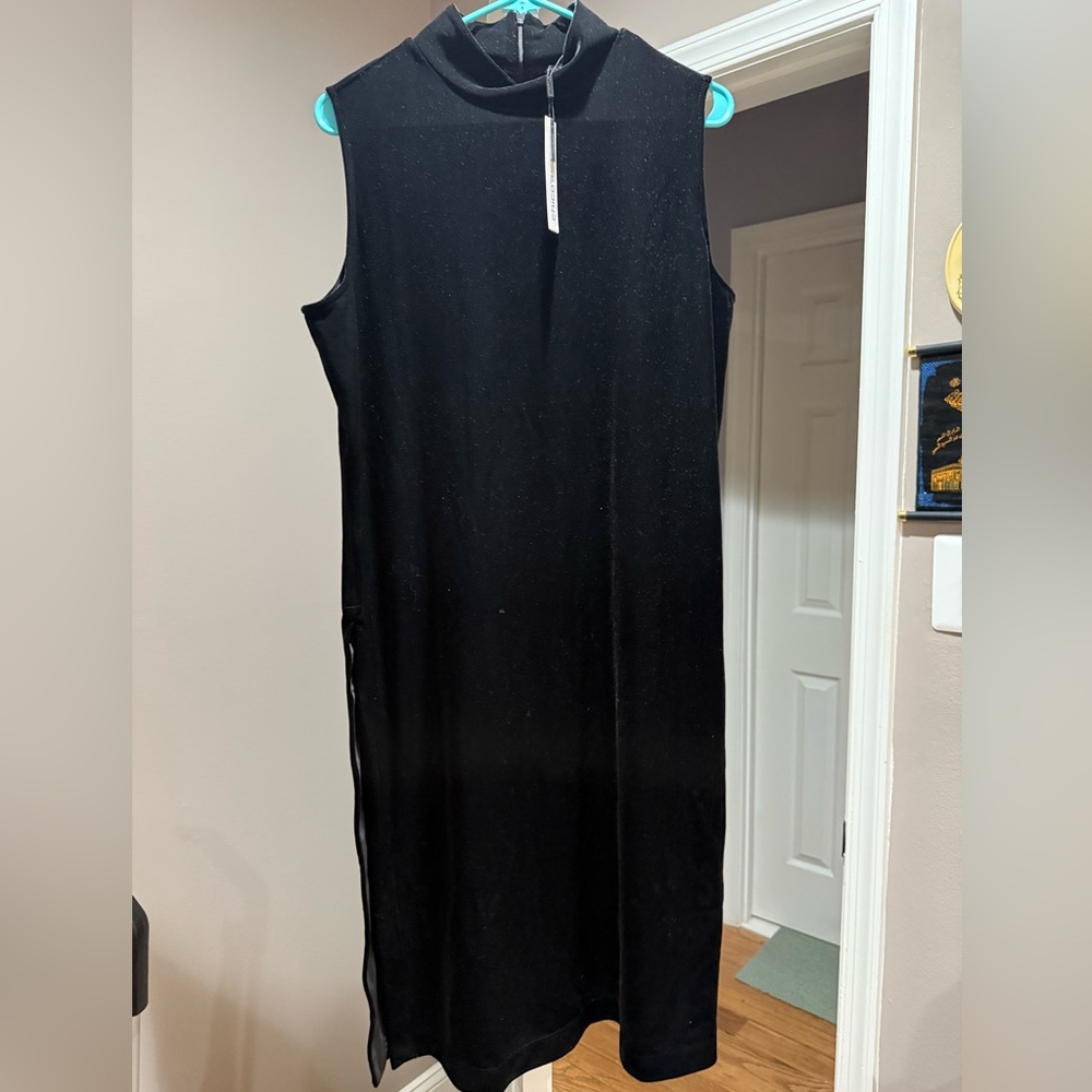 Chico's Black Velvet Midi Dress